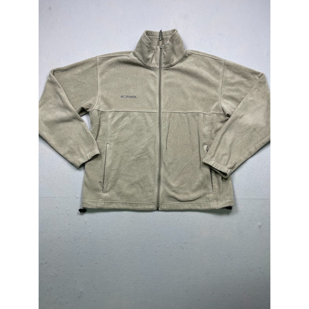 Columbia Fleece‎ Jacket Polyester Tan Large Mens